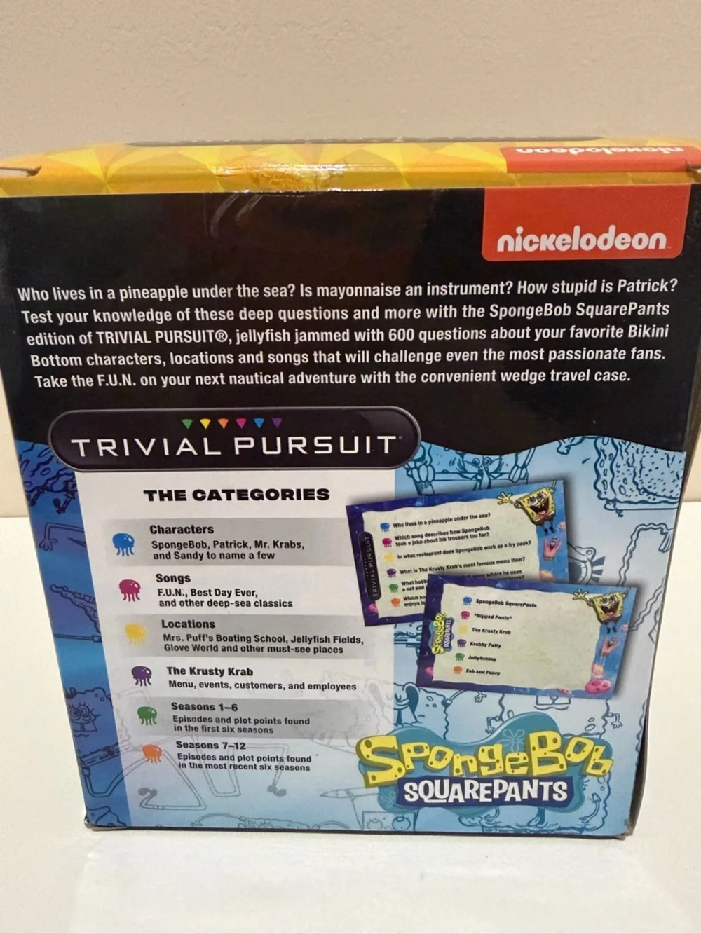 Nickelodeon SpongeBob SquarePants Trivial Pursuit Game - Yellow, Black, Blue